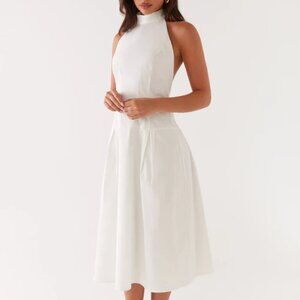 Calla Halter Midi Dress - White